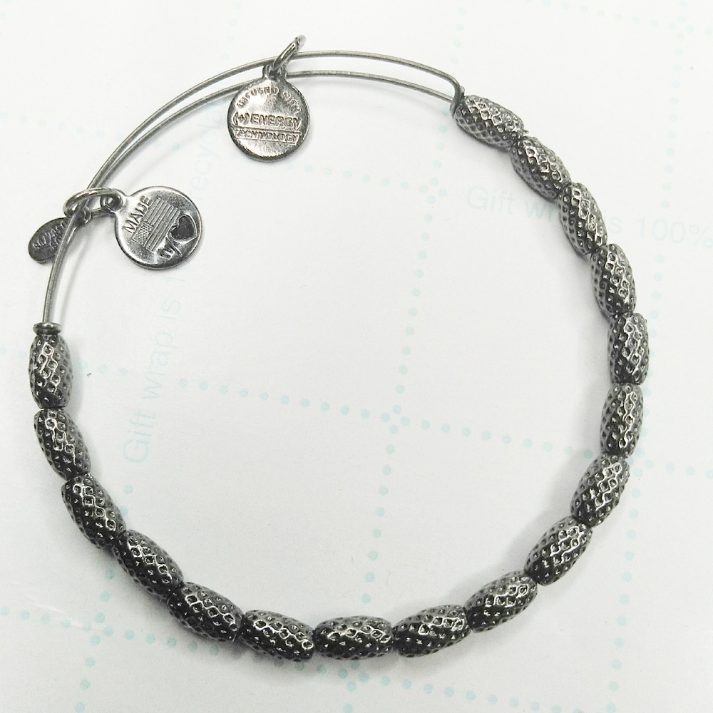 Alex & Ani Gunmetal Texture Bead Energy Bracelet